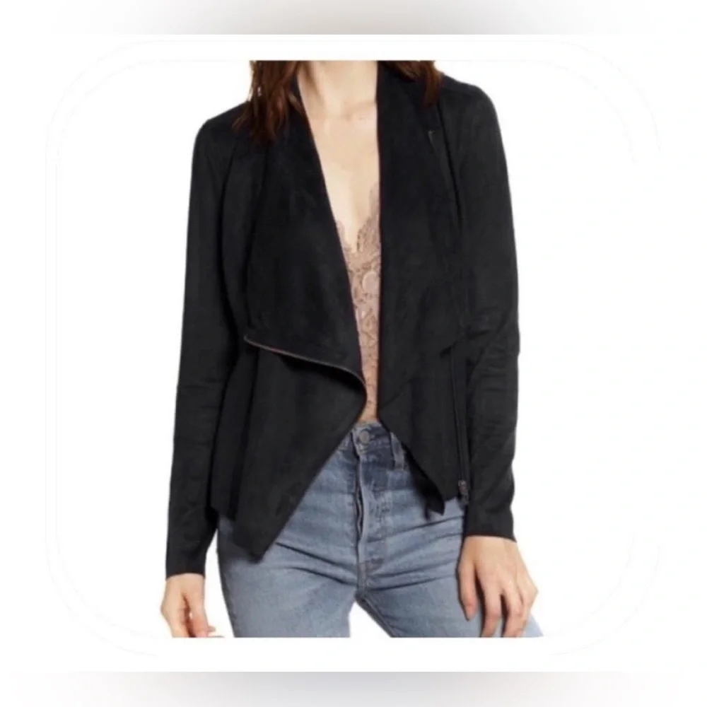 NWT BLANKNYC Faux Suede Drape front Jacket small - Picture 2 of 14